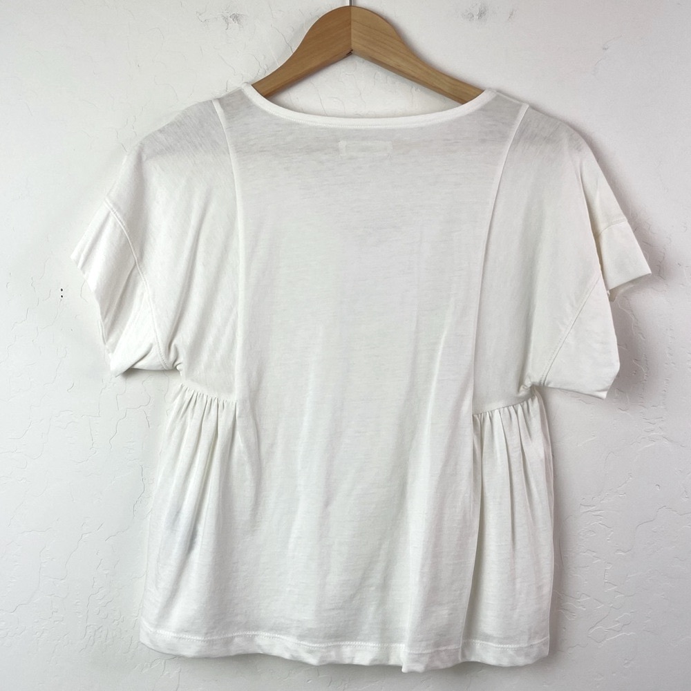 Madewell Supima Cotton Flutter-Sleeve Tee Shirt Top in Lighthouse Size XS NEW - Picture 3 of 13